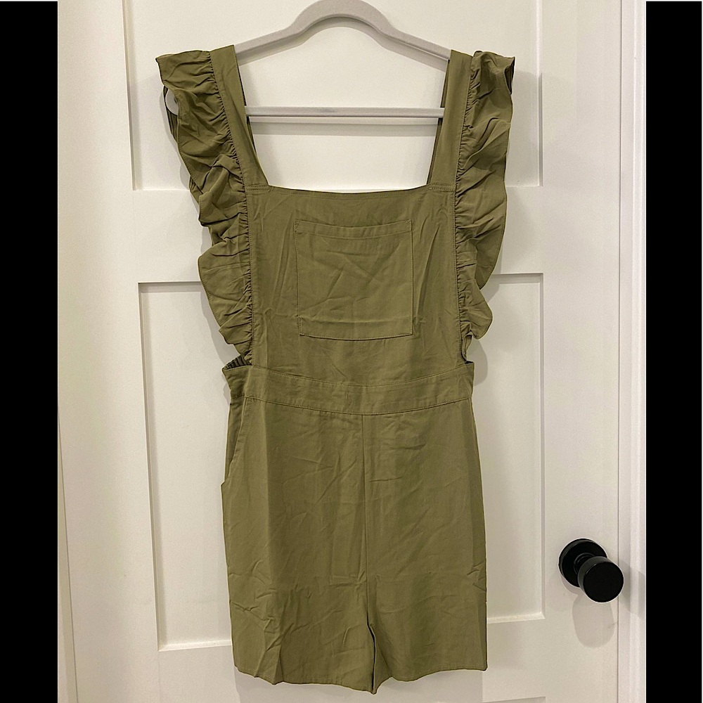 Kittenish😻 KATE TENCEL OVERALLS IN KHAKI